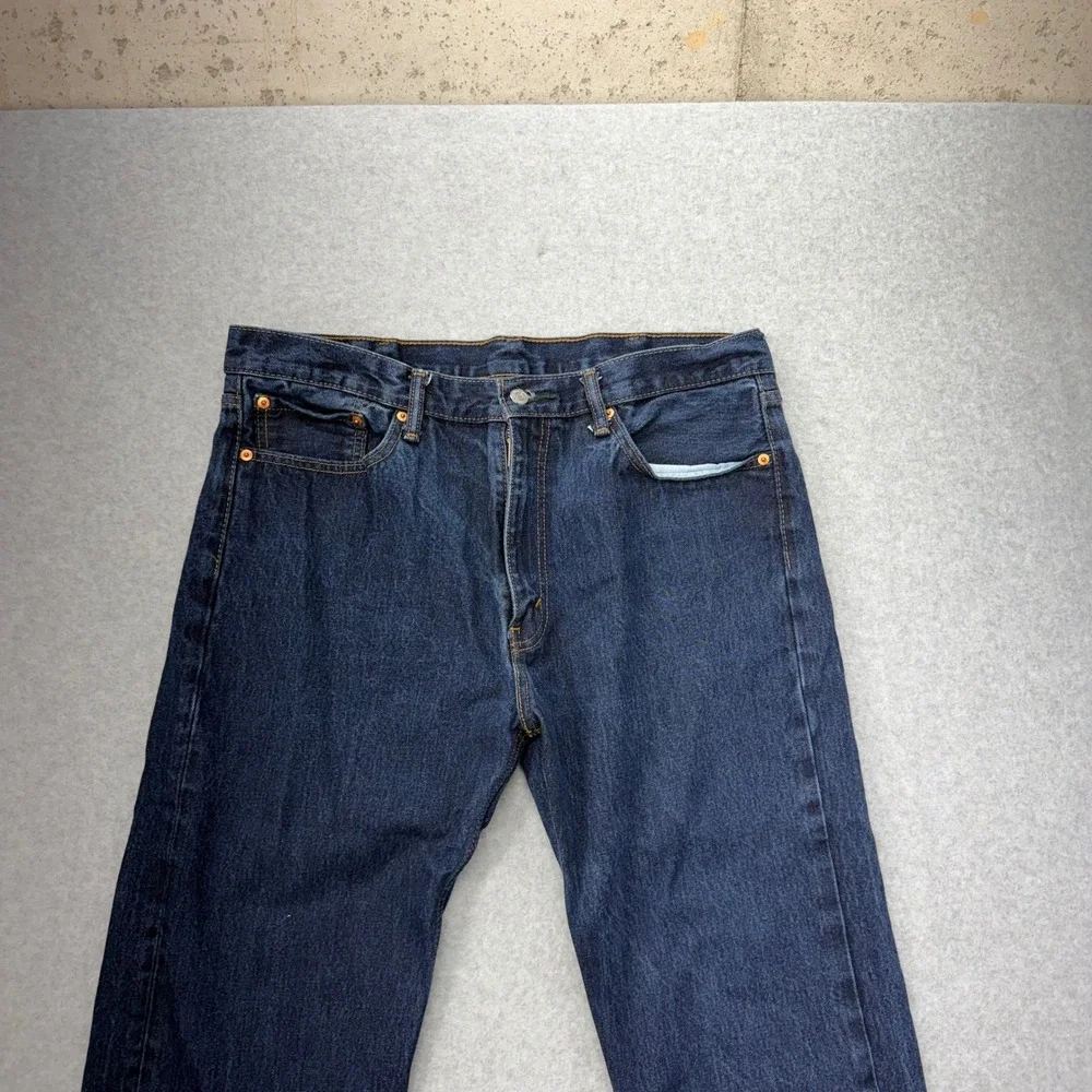 Levi Strauss 505 Dark Wash Straight Leg Denim Jeans Mens W38‎ L30